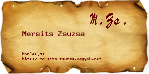 Mersits Zsuzsa névjegykártya